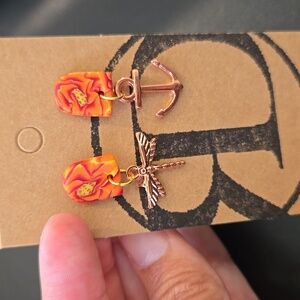 "Swirls of Summer" Handmade Earrings Upcycled Materials Repurposed ROXDOLL